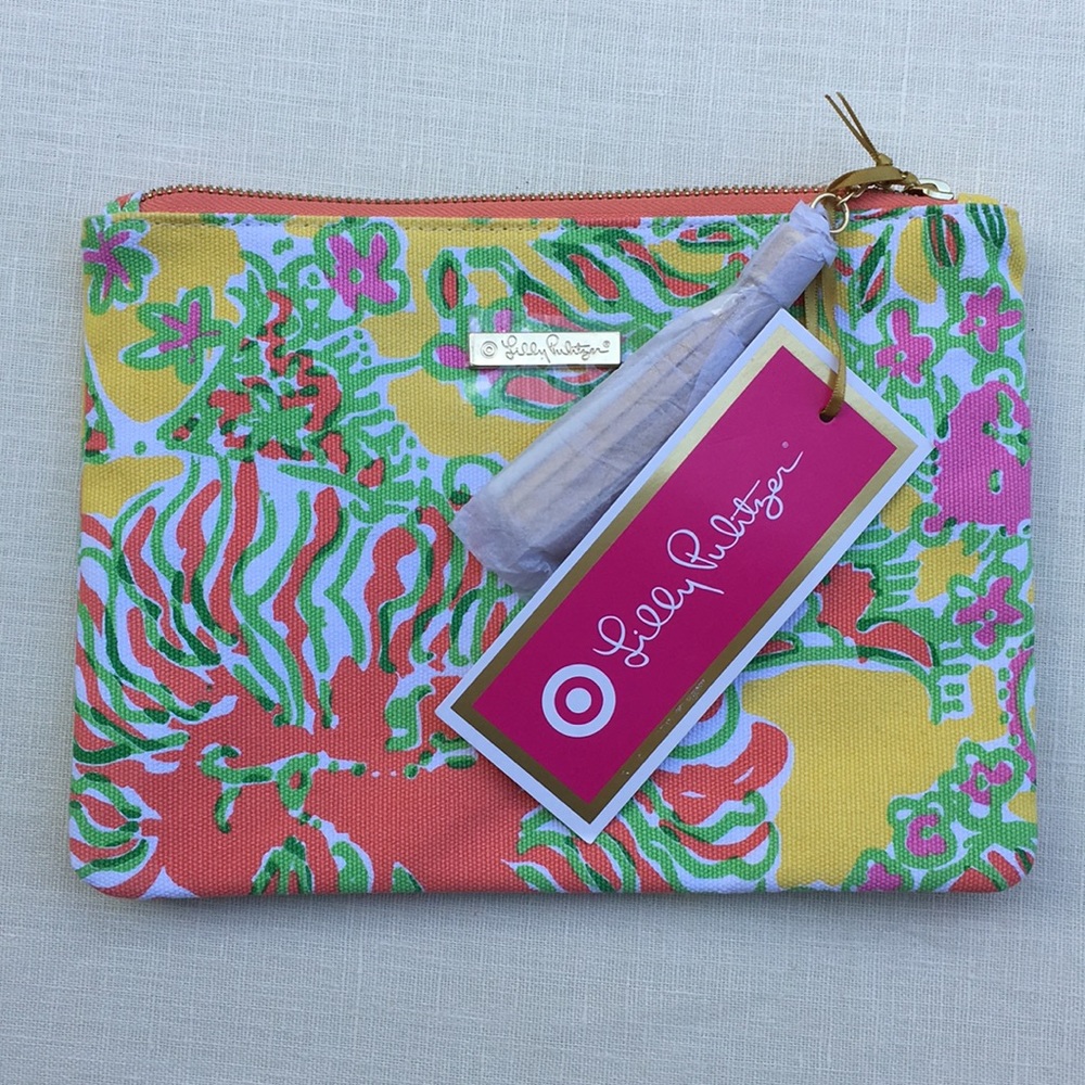 Lilly Pulitzer Target Clutch Gold Tassel
